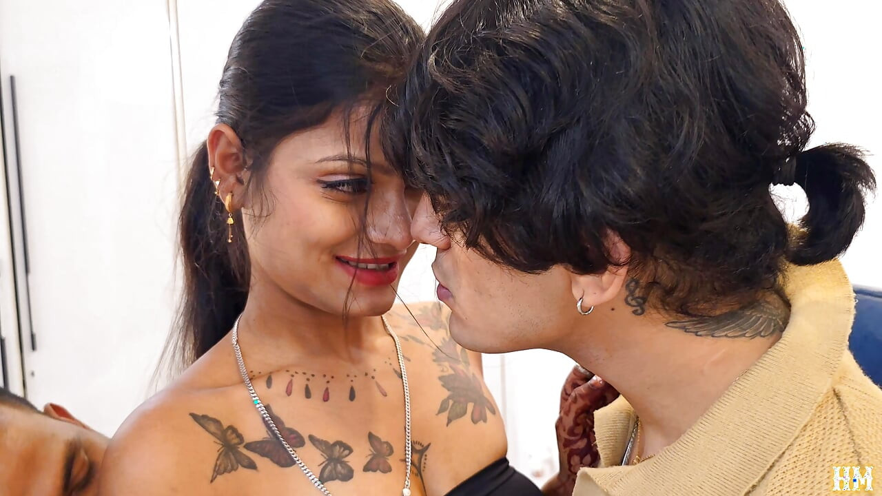 Indian Asian Desi Three Friends enjoying threesome Hardcore Fucking Two Big Cock