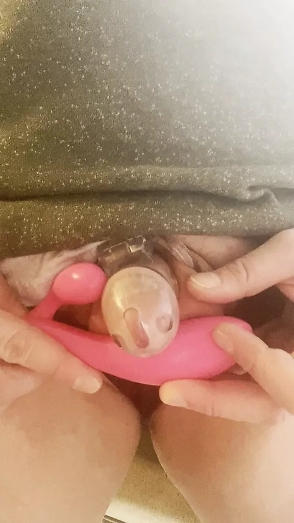 Gay submissive sissy in chastity cage