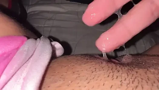 Don't look underneath. The sheets, hidden young girl with fingers, wet in orgasm, innocent and intense.
