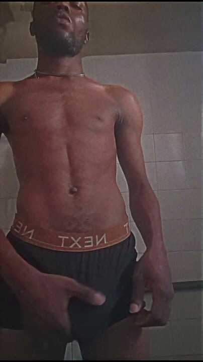 Sexy black print Dick showcase his dick at work
