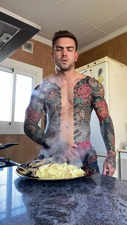 SEXY TATTOED MEN IN THE KITCHEN