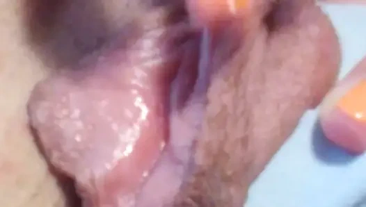 Fleshy lips close up very wet