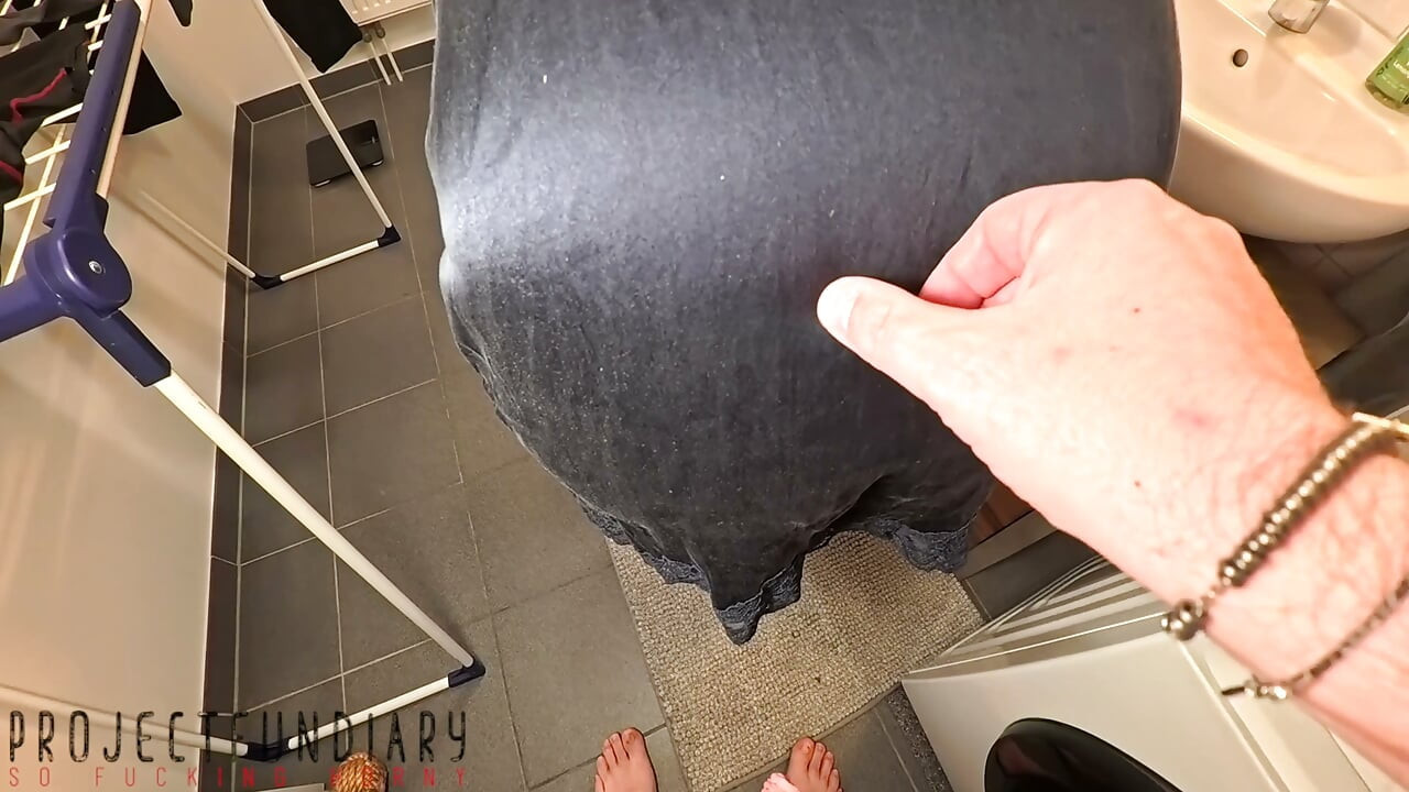 Blue Satin Girl Next Door has Barefoot Bathroom Fuck, projectfundiary