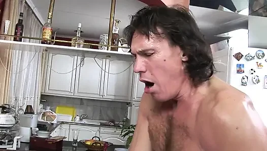 Self-sucking Shemale Dripping Thick Cum After Anal Pound