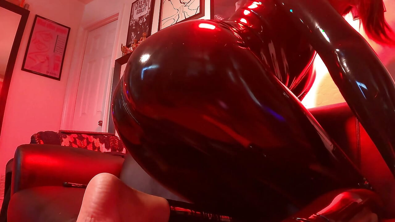 Playing in my latex catsuit