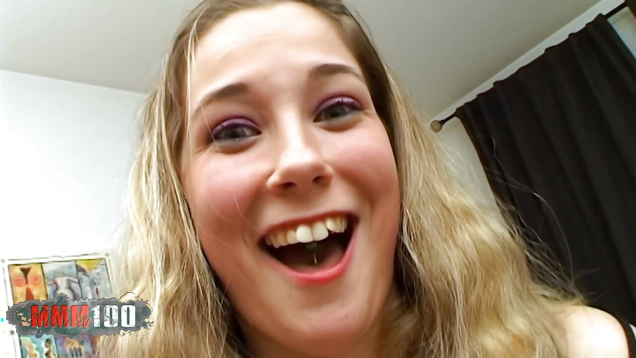 French Amateur Calia B - Blonde Big Tits Anal Blowjob & Cumshot