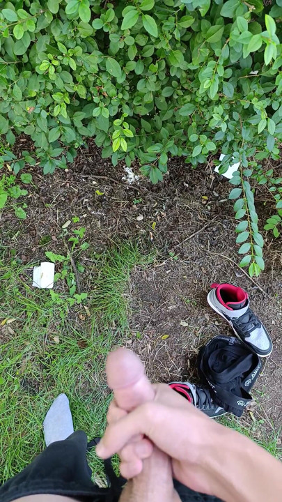 Handjob in nature