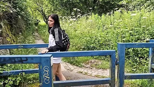 Naked Outdoors Spreading Legs and Pissing