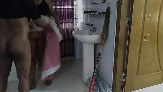 Stepmom Rough Fucked by Stepson While Sweeping the House