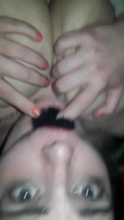 Curvy GF gagged & bareback fucked