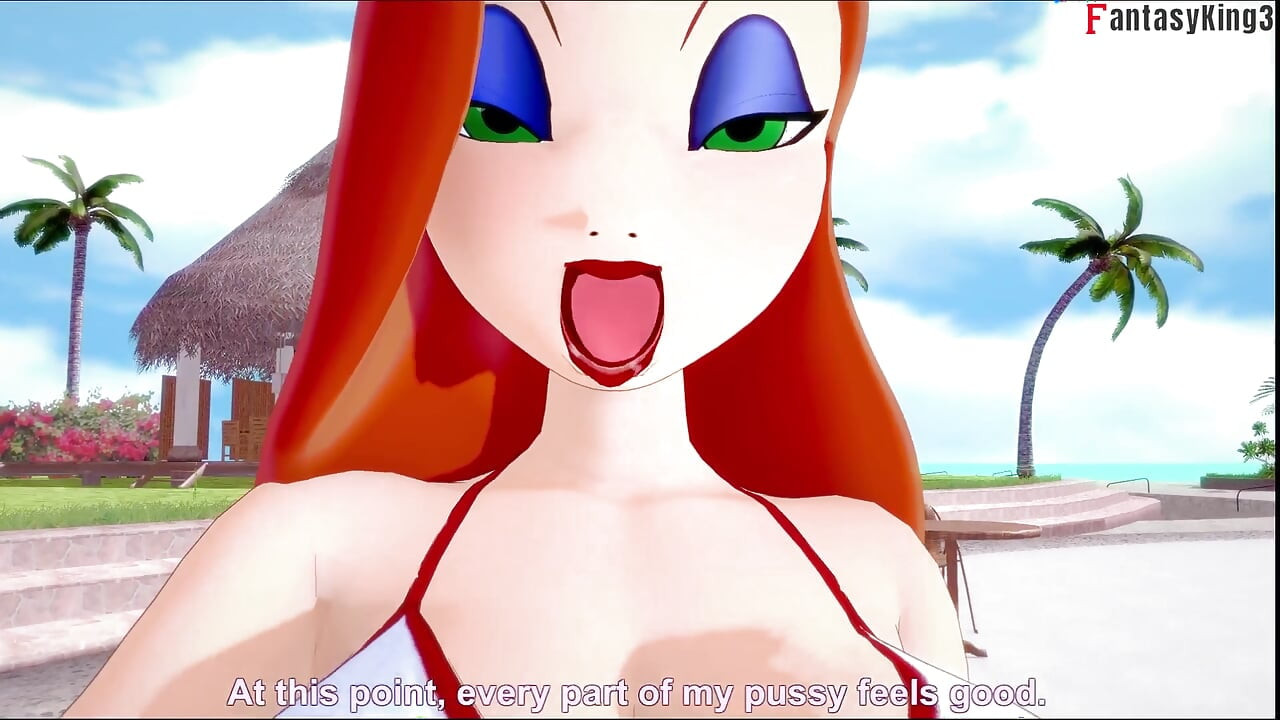 Jessica Rabbit iført en bikini POV-sex