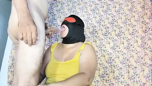 Beautiful blowjob, she sucks my balls