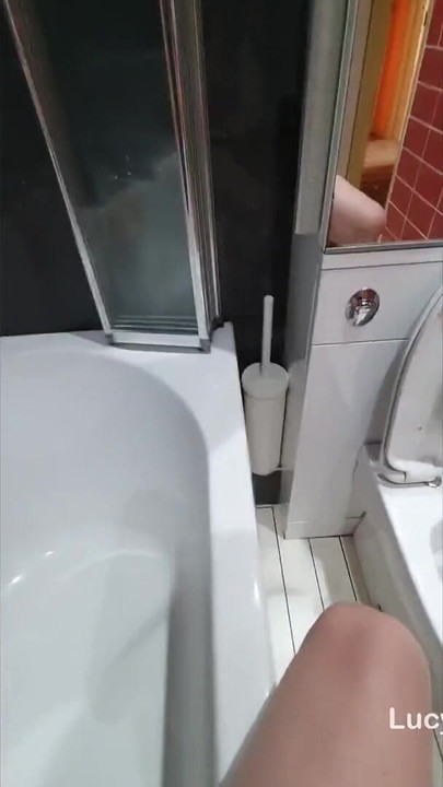 Stunning moment from "Sissy Lucy POV Piss and wanking in the bathroom"