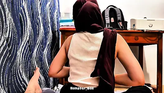 Blowjob by a Malaysian Muslim MILF Housemaid During the Rain