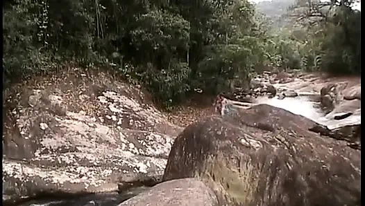 Sexy Spanish babe gets her butt fucked by the river, takes a hot facial