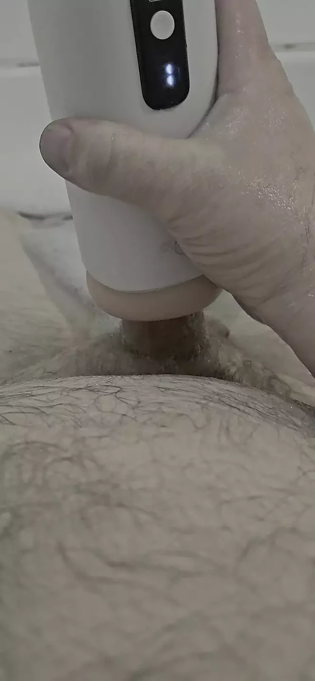 Cumshot sex toy bathroom