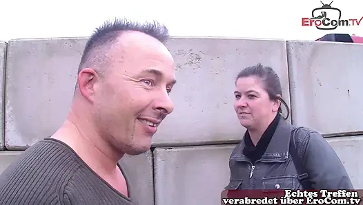 German housewife approached on the street and persuaded to fuck