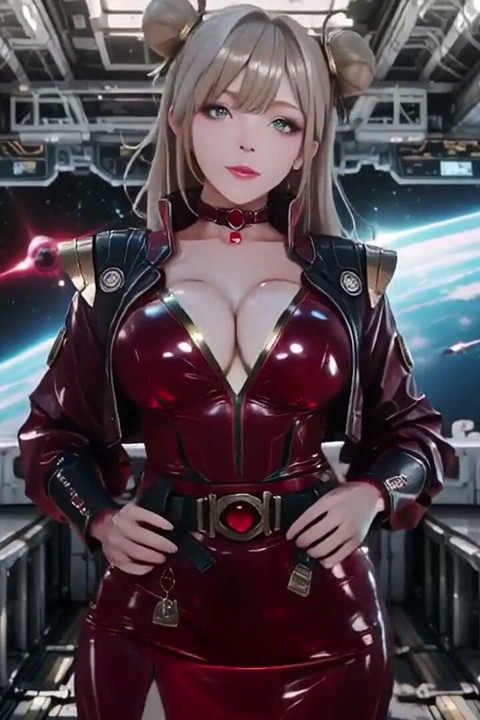 Starship Red Armor the Blonde Commander's Private Gaze!