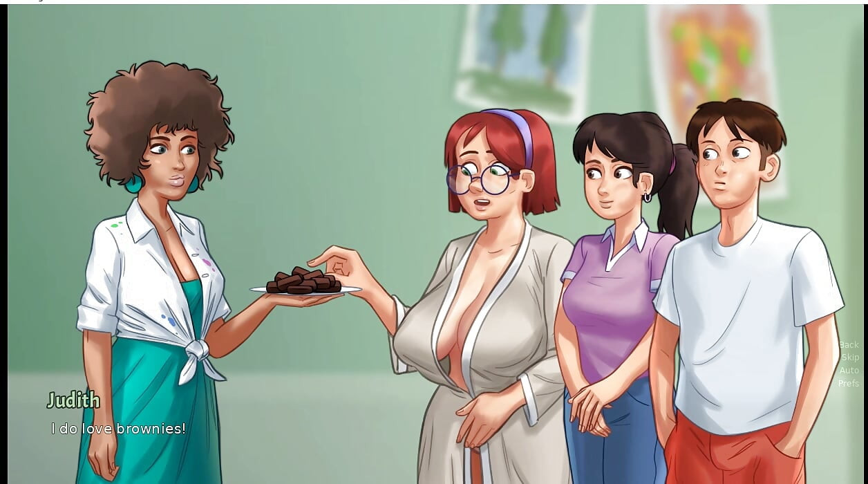 Summertime saga - gameplay - roleplay - judith posing nude for art