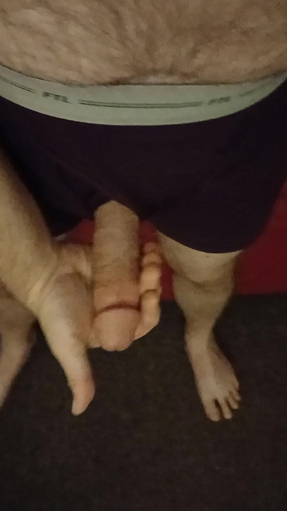 Jerking in vintage 90s purple Fruit of the Loom boxerbriefs