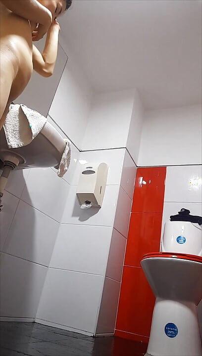 Wife Gives a Rich Blowjob and Is Fucked Hard by a Tall and Thick Brunette in a Hotel Bathroom