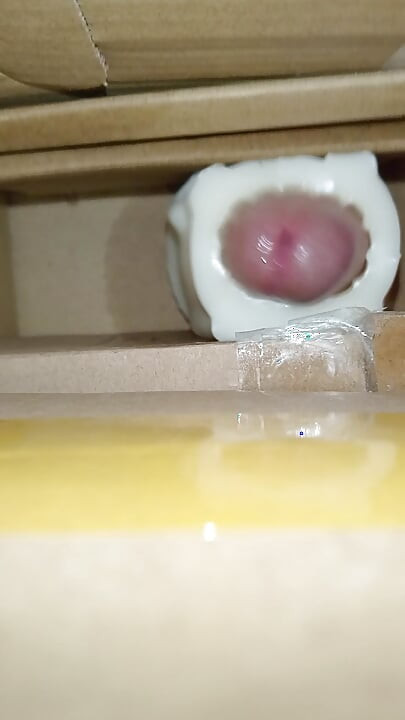 Cum inside homemade silicone pussy