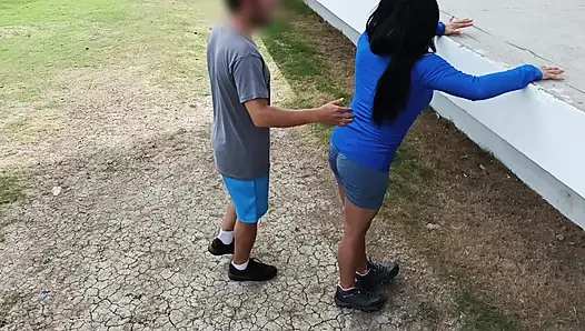 Athletic man finds a stranger in the park and invites her to his house to do kinky things.