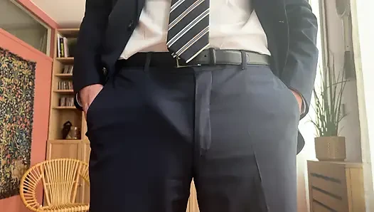 Masturbating in office wearing my suit & tie