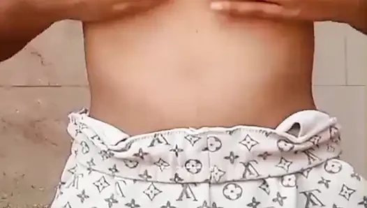 Desi Girl Pressing Her Soft Boobs