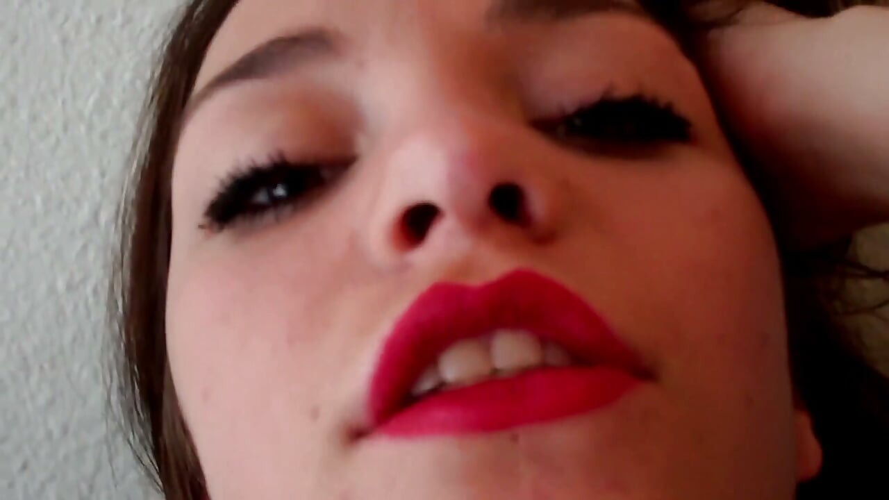 Incredibly hot and sexy brunette college teen Ana masturbates with her new dildo and cums