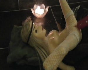 spit-backdoll on anime cum dildo
