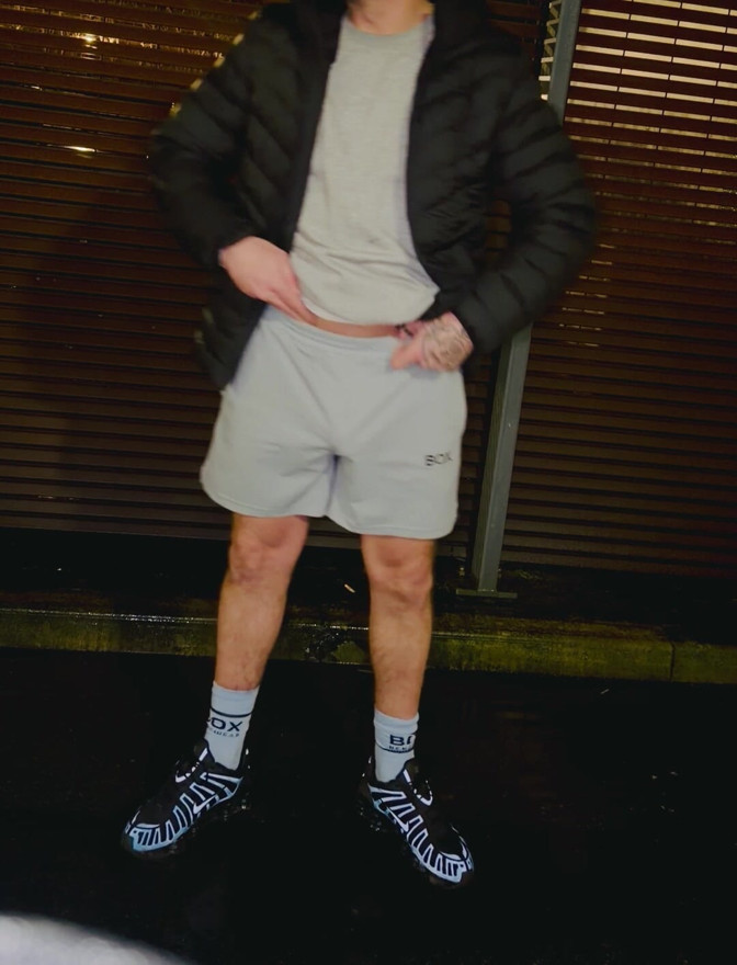 Watch leon free balling in public pulling out his monster cock wearing one fit cock ring and showing  everyone who’s the boss