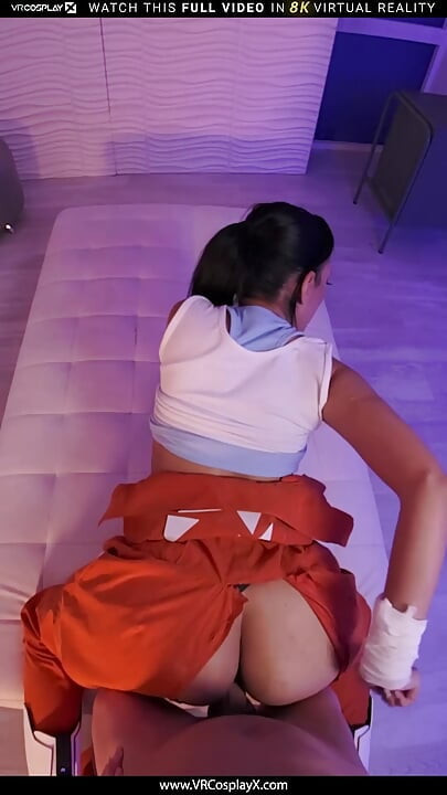 VRCosplayX liukuu Katrina Morenon sisään Portalin Chellin tiukkana märkänä pilluna ja saa tämän hiljaisen muijan voihkimaan osa 3