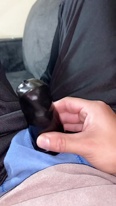 Latex Sheath Under Clothes Masturbation & Massage