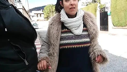 POV BLOWJOB IN THE STREET AND FUCK BIG ASS GIRL