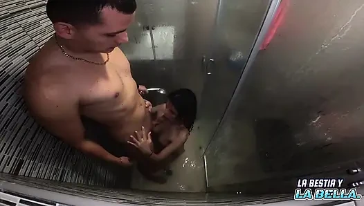 Anal Sex in the Shower with Beautiful Colombian Girl