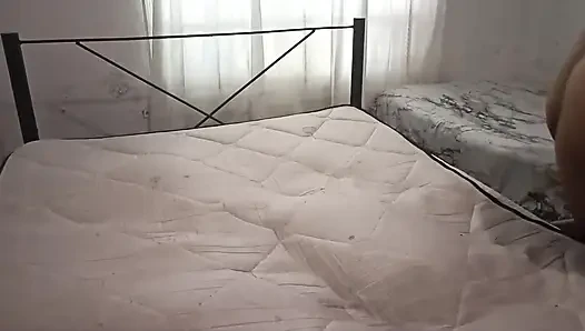 Sexy Stepmom Cleans the Bedroom in a Thong and Films Herself for Her Stepson