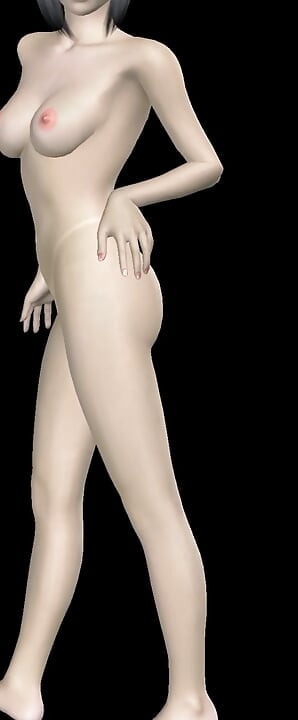 Animert 3D-porno - veldig vakker jente som gir forskjellige sexy positurer