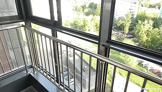 Sloppy POV Blowjob on Balcony Outdoor Oral Sex Session