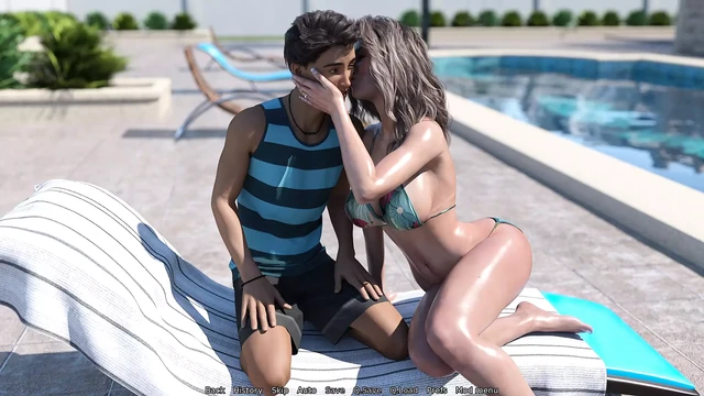 A Wife And StepMother AWAM Hot Scene #13.1 Relax by the Pool