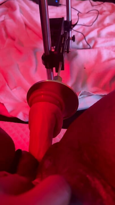 Trans woman alone with sex machine