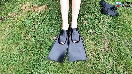 Мастурбирую в маске и трубкой - подводный камшот