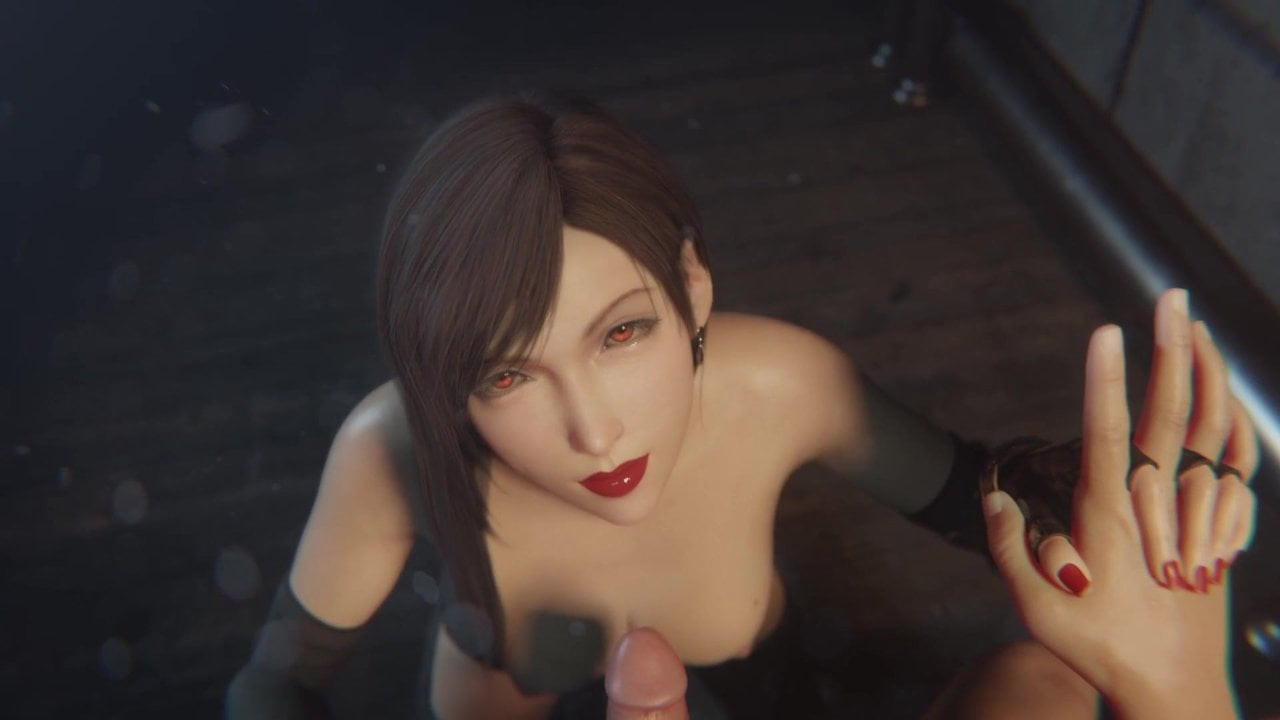 Tifa Lockhart Red Lipstick Blowjob Topless