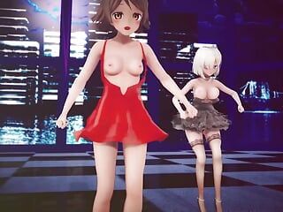 Mmd R-18 anime meisjes sexy dansclip 361