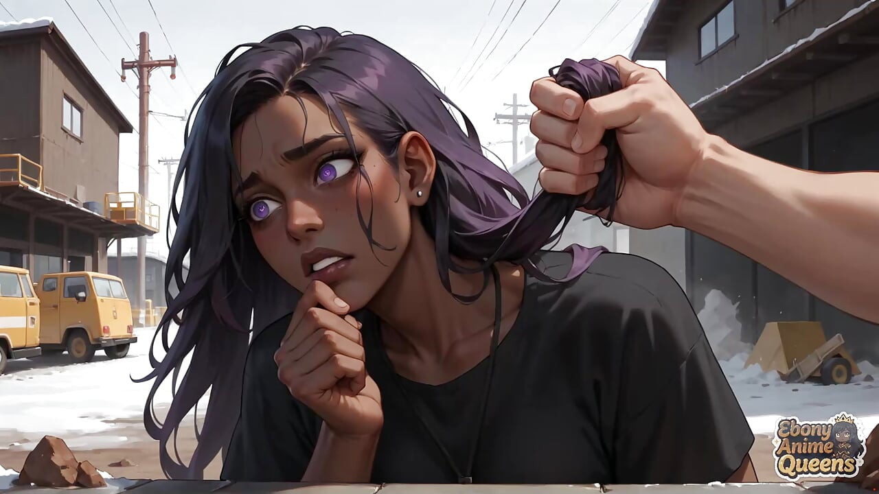 The Best Ebony Fucky-fucky on a Snowy Street! the Purple-haired Queen's Pleasure in Ebony XXX.