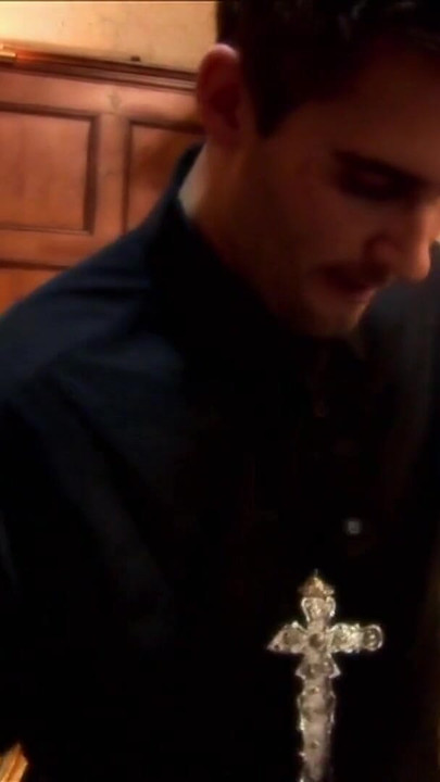 Spectacular moment from "Horny priest gets to fuck a hot brunette MILF in stockings"