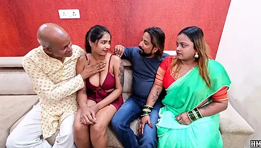 Indian Asian Desi Husband Wife swapping to her and him self with Old man and women Foursome hardcore Fucking  Video