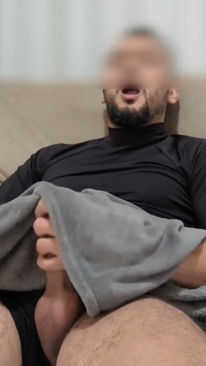 Big dick boy masturbating under the covers | Clip 1
