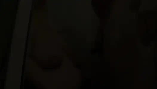 John is peeing on Jen's tits in the shower