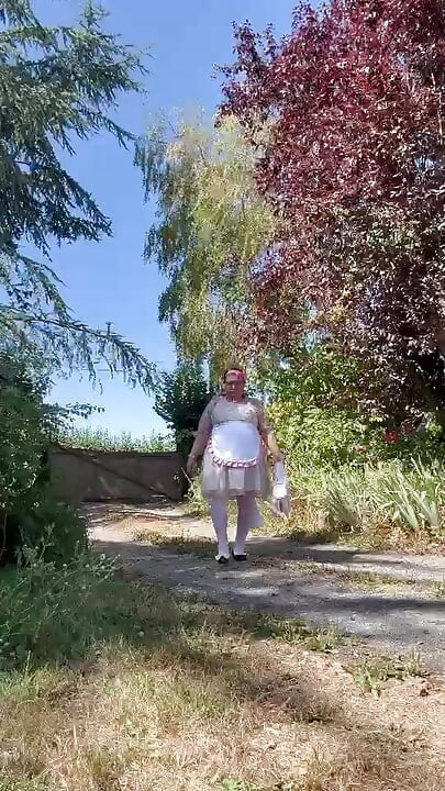 In a babydoll outfit for the day
